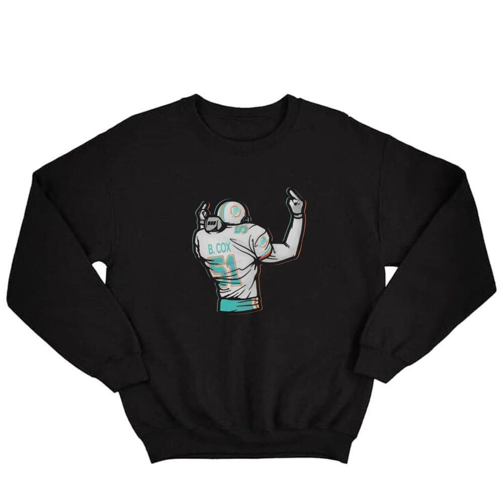 Bryan Cox 51 Miami Dolphins Retro Football Team Graphic Sweatshirt